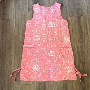 Lilly Pulitzer Girls Pink and White Patterned Dress Size 14